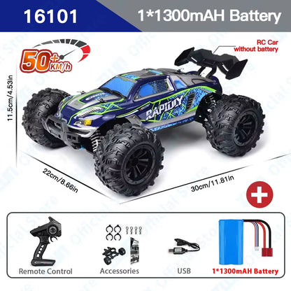 1:16 70KM/H or 50KM/H 4WD RC Car with LED Remote Control Cars High Speed Drift Monster Truck for Kids Vs Wltoys 144001 Toys